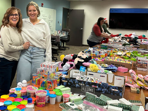 Filling stockings with holiday cheer