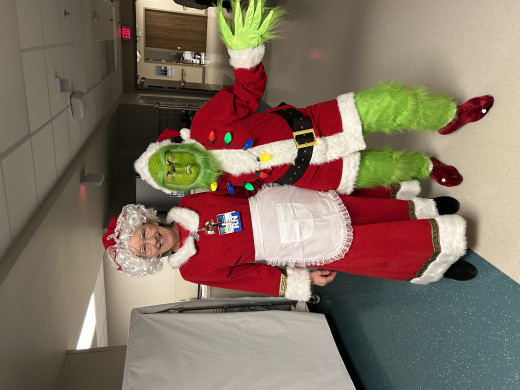 Grinch visits CVI Ms. Clause
