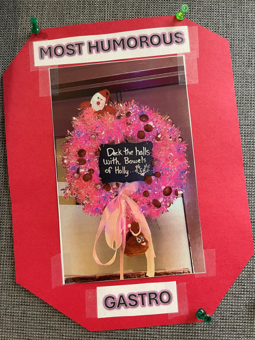 Christmas wreath contest winner Gastro MOST HUMOROUS