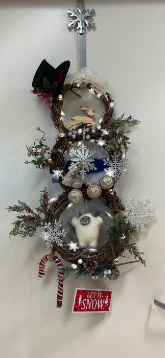 2nd floor Patient Access Christmas Wreath entry