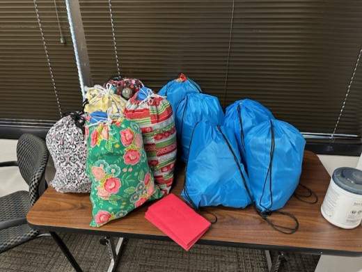 10 Care Bags Packed and Ready to Go