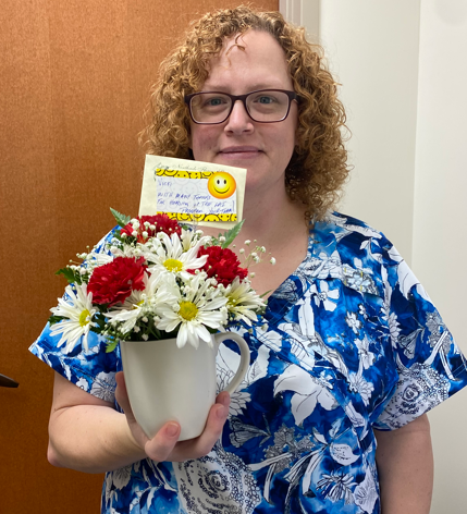Vicki received flowers from CNRV pharmacy for her support!