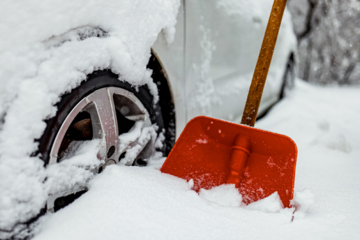 shovel and snow