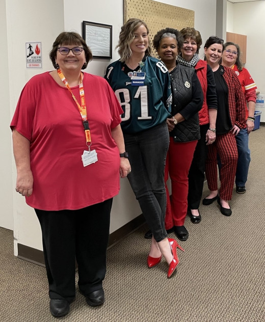 Staff pictured L to R: Nora Leigh Huddleston, Kaycee Barton, Kristie Mason, Sharon Parker, Sherrie Turner, and Juli Albertin.  