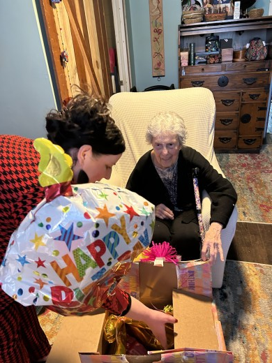 Opening the customized birthday box!  