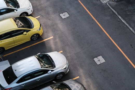 Cars in a parking lot