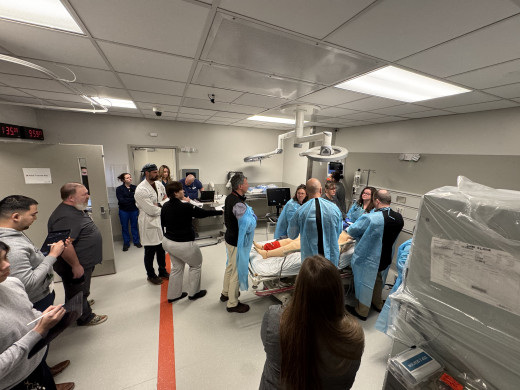 Simulated motor vehicle accident in the new Trauma bay 2.