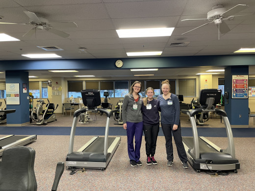 Respiratory Rehab Team, Shelley Friend, Natalie Gates and Mattie Wertz.