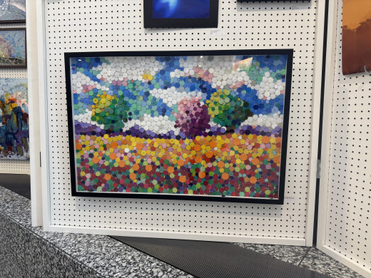 Recycled Medication Vial Cap Artwork