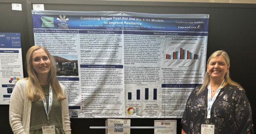 Katelin Walls, RN, and Suzanne Beels, CNS with their poster