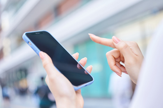 iPhone in hand