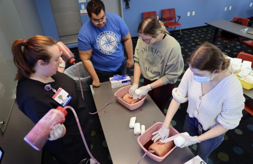 Radford University Nursing Students being trained in Stop the Bleed