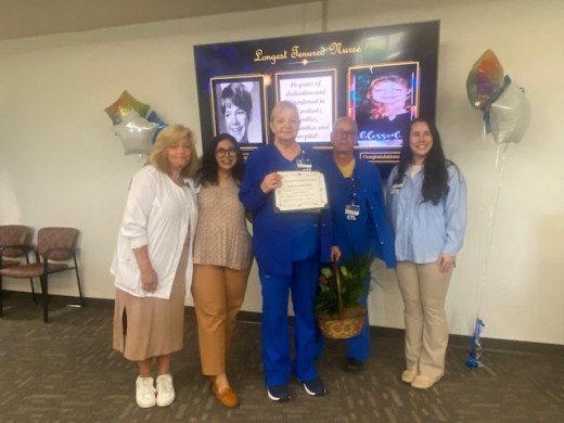 Longest Tenured Nurse CNRV- Terri Wright 