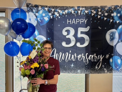 Anita Horton Reed recently celebrated her 35th anniversary with Carilion.