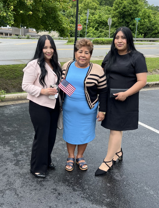 Arlette and Maria with their proud Grandmother