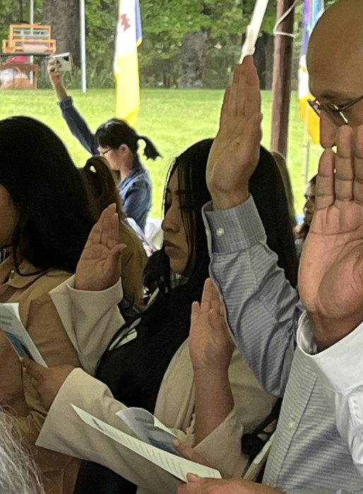 Maria taking the oath of Citizenship