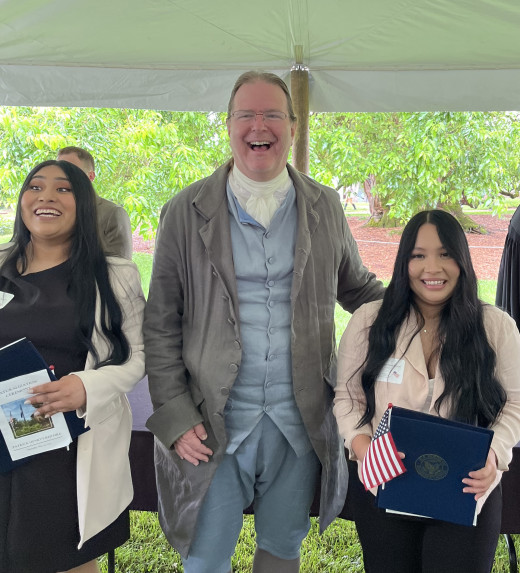 Maria & Arlette with Patrick Henry