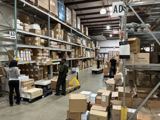 Team is picking orders for the CST and restocking the warehouse.