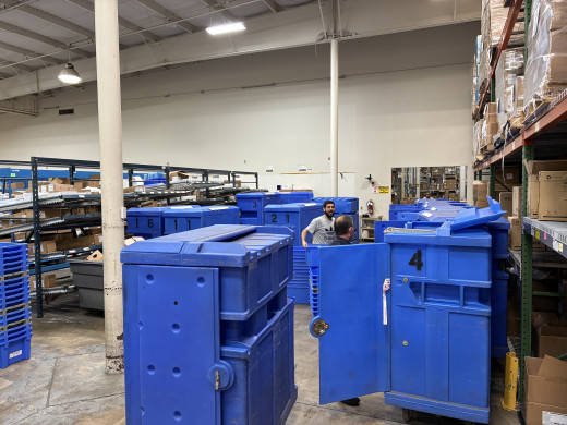 Readying the supply carts for another round of fulfillment 