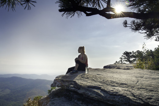person on a hike