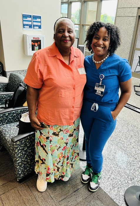 Sheena's mother came to see her get pinned! 