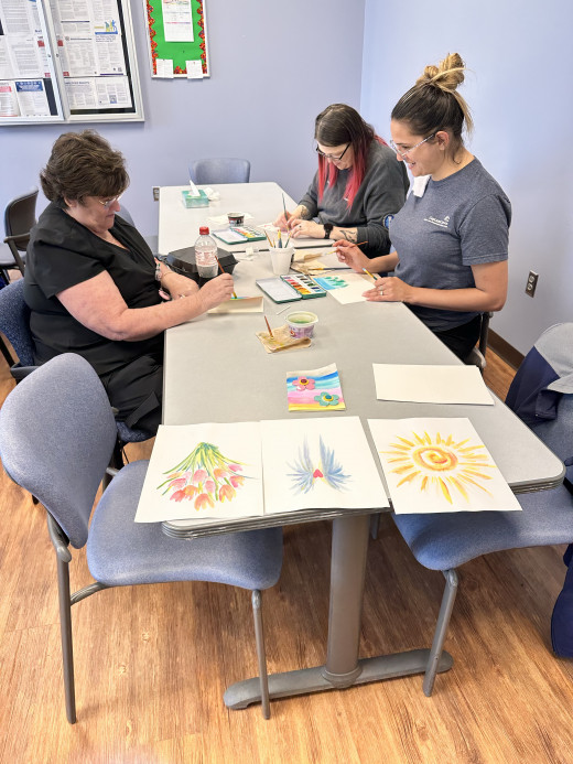 Staff had some time to relax and be creative during lunch. (Stephanie, Becca, Nicole)