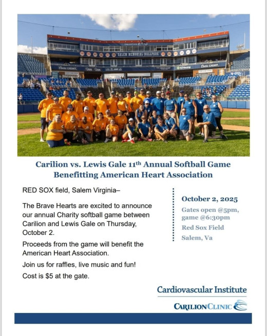 Carilion vs. Lewis Gale 11th Annual Softball Game Benefitting American Heart Association