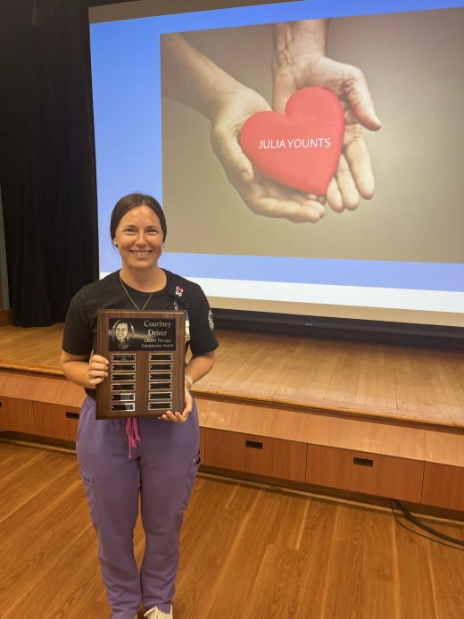 Julia Younts - Winner of the CRMH Therapy Compassion Award in honor of Courtney Driver