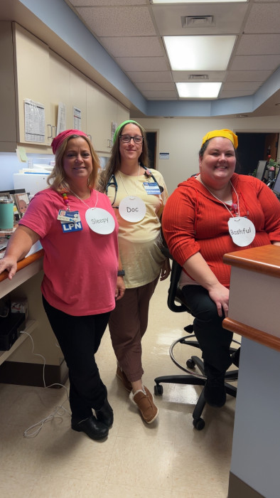 Robin Dalton, LPN, Dr Helen Coceano, Heidi Mitchell, LPN