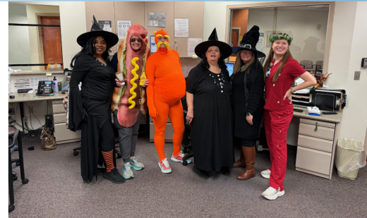 Pam (Witch), Briana (Hot dog), Lorax (Jessalyn), Shelby (Witch), Misty Witch), and Lexi (Strawberry)