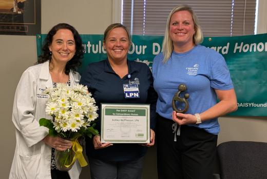 Dr. Julia Hemphill, Ashley McPherson, LPN, and Stacy Moore, NP