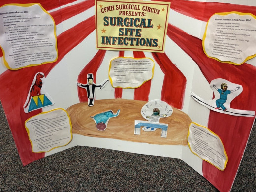 Franklin, the Surgical Circus has gone center stage again with a detailed and eye-catching poster on Surgical Site Infections, reminding everyone that proper prep and sterile technique are no joke. The Home Care Germinators are teaching us all about the 5 Moments of Hand Hygiene, proving that clean hands truly save lives.