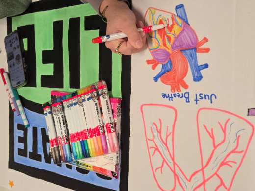 Banner created by Artist in Residence, Michele Walter and CRMH Staff