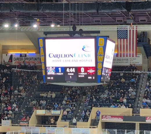 Carilion Clinic Home Care and Hospice being recognized during the game. 