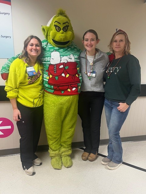 The Grinch came to visit courtesy of the Nursing Recognition Council!