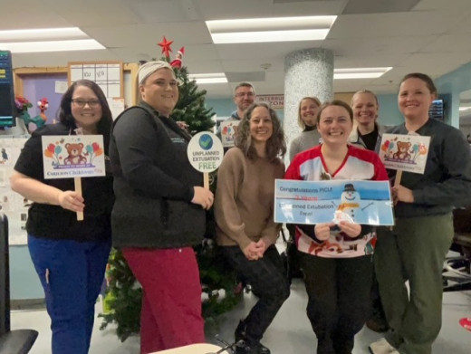 PICU night shift staff celebrates 2 years UE Free!