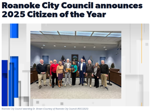 Dr. Robert Brown recognized at 2025 Citizen of the Year
