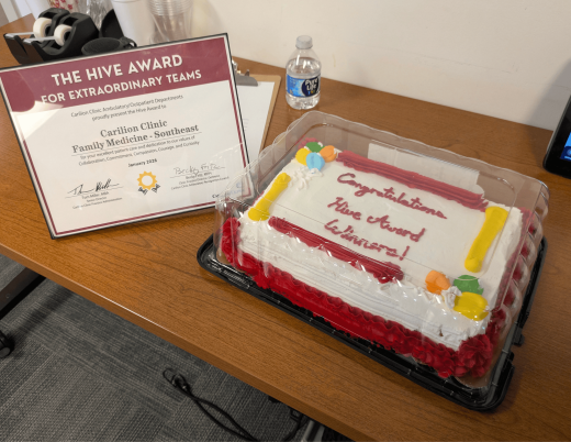 Hive Award certificate and cake