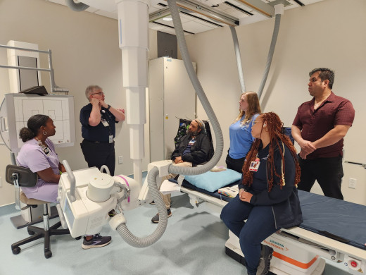 Mrs. Cunningham teaching x-ray positioning