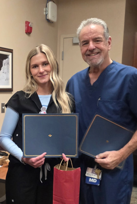 Haley Spencer, Echo Tech and Dr. Jose Rivero, Cardiologist