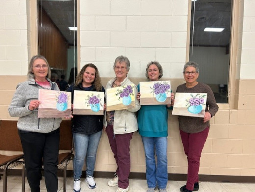 CGCH Pharmacy team enjoying paint night