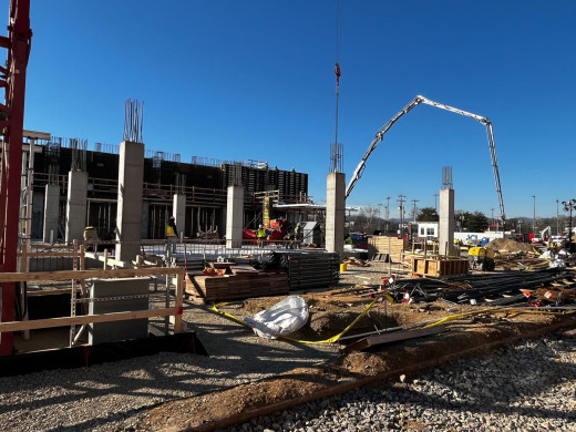 Construction at the future Carilion Taubman Cancer Center