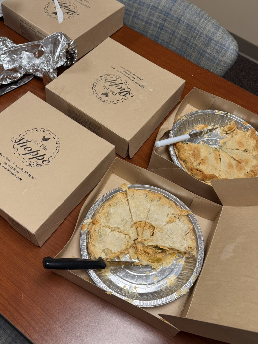 Buchanan employees enjoyed Chicken Fajita Pie, Chicken Bacon Asiago Pie, and Apple Pie from The Pie Shoppe in Fincastle for lunch! 