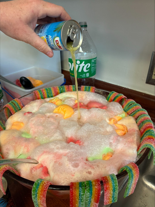 Rainbow punch bowl made by lead nurse Doris Heck