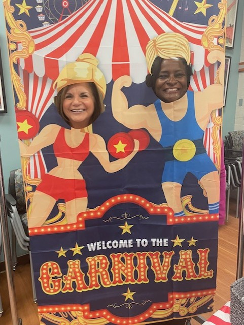 Our CNO and ACNO learning some about Early Mobility and participating in a fun booth by Kelly Carr!