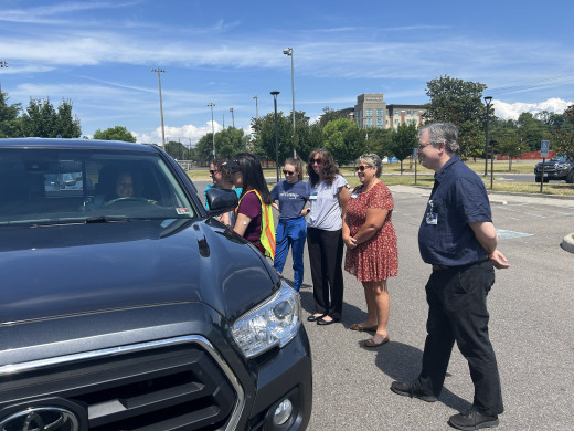 Trauma Team getting education on how to "Car Fit" adults for safety features