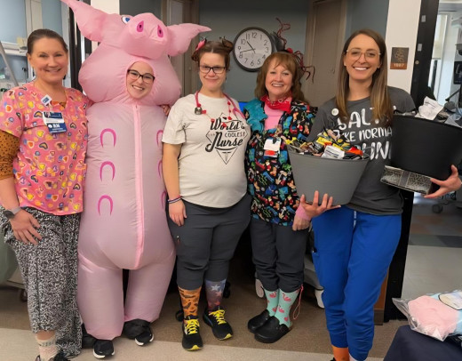 CCU Team (5 members) Wacky Tacky Wednesday CNRV Nurses Week