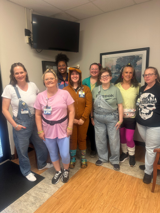 Amber Doss, Valerie Laufenberg, Brionne Morgan, Avery Fekaris, Rebekah Bennett, Angela Helms, Jessica Moore, and April Neal-Gutierrez 