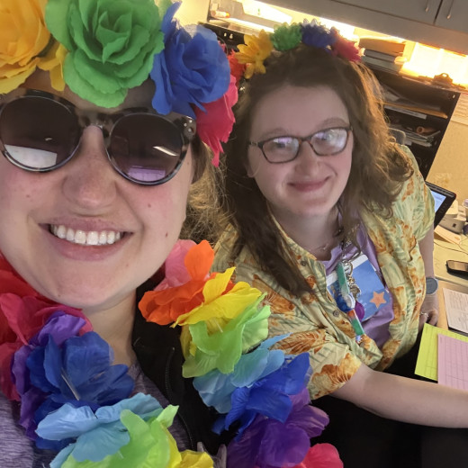 Hawaiian Day on the 4S PACU: Jamie Sievers RN CTL & Jessica Shervey 