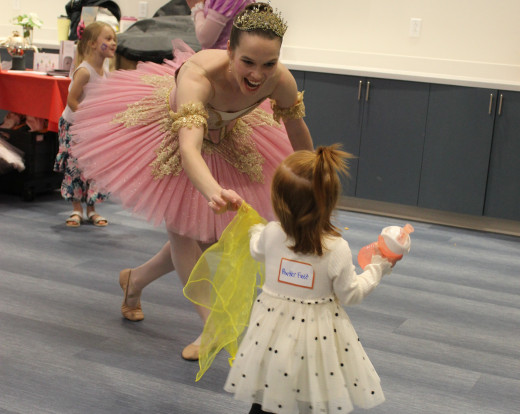 Ballerina dancing with a NICU Graduate